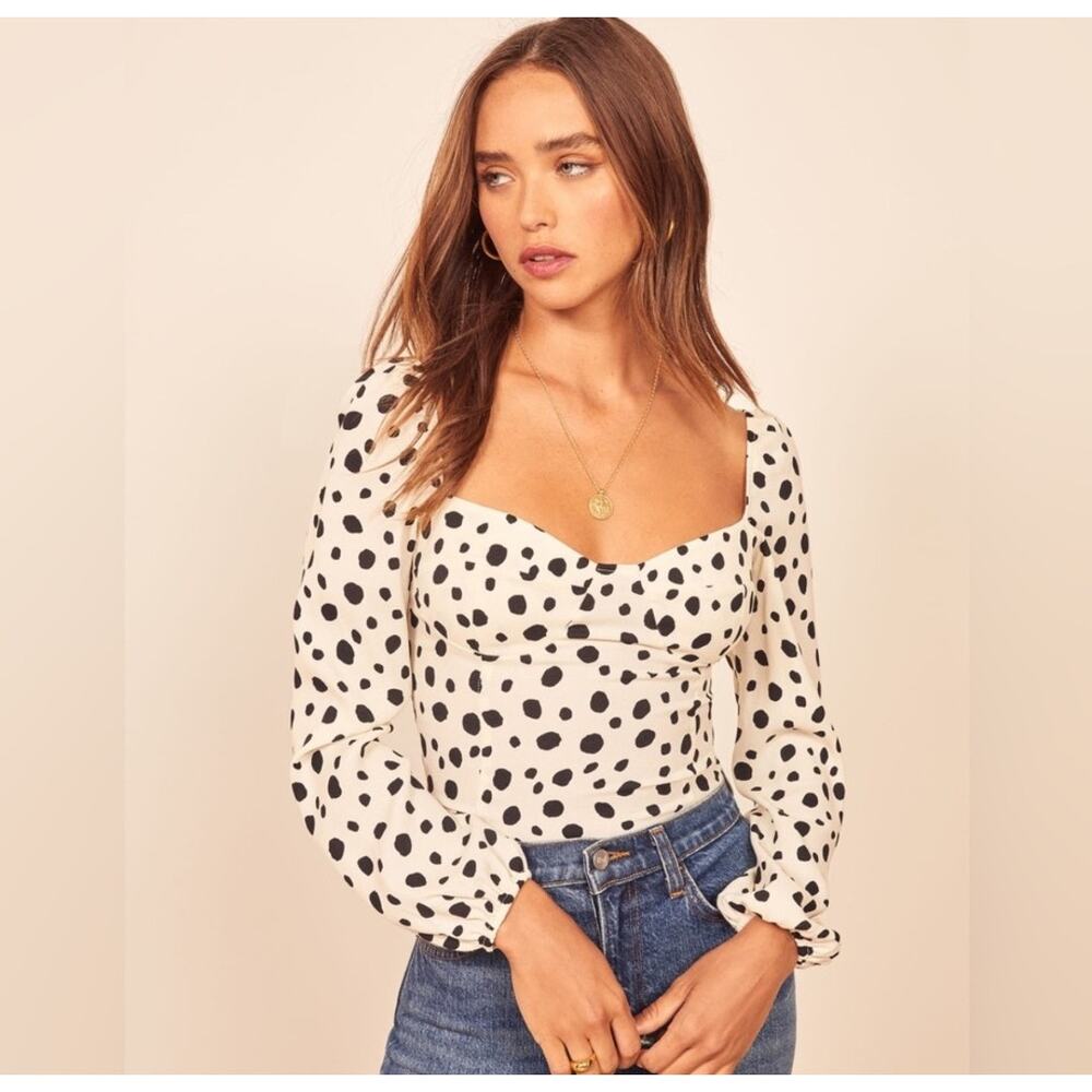 Reformation Reign Ink Blot Blouse NWT